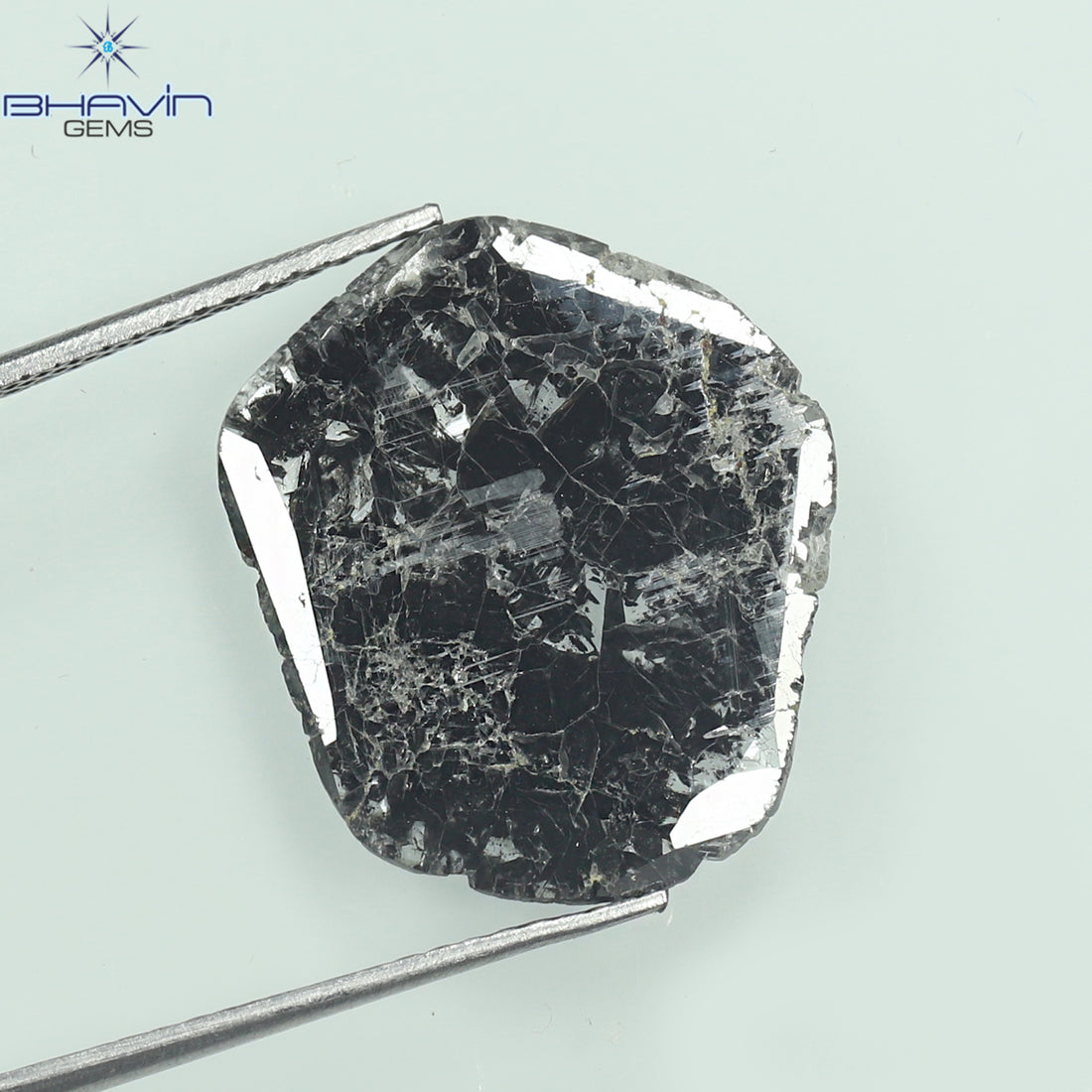 3.79 CT Natural Slice Diamond Salt And Pepper Color Clarity I3 (17.00 MM)