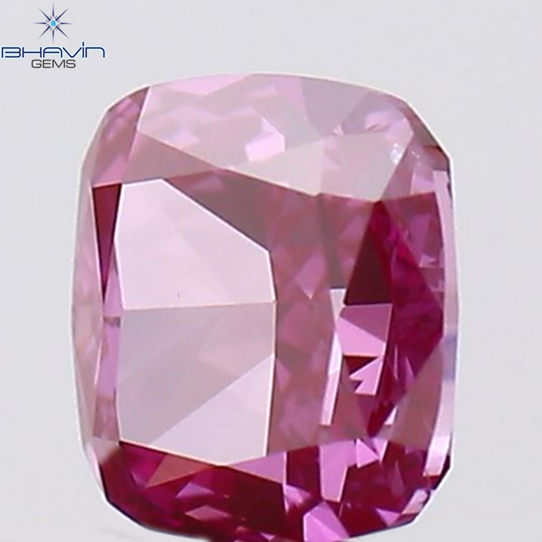 0.21 CT Natural Cushion Diamond Enhanced Pink Color Clarity VS2 (3.39 MM)