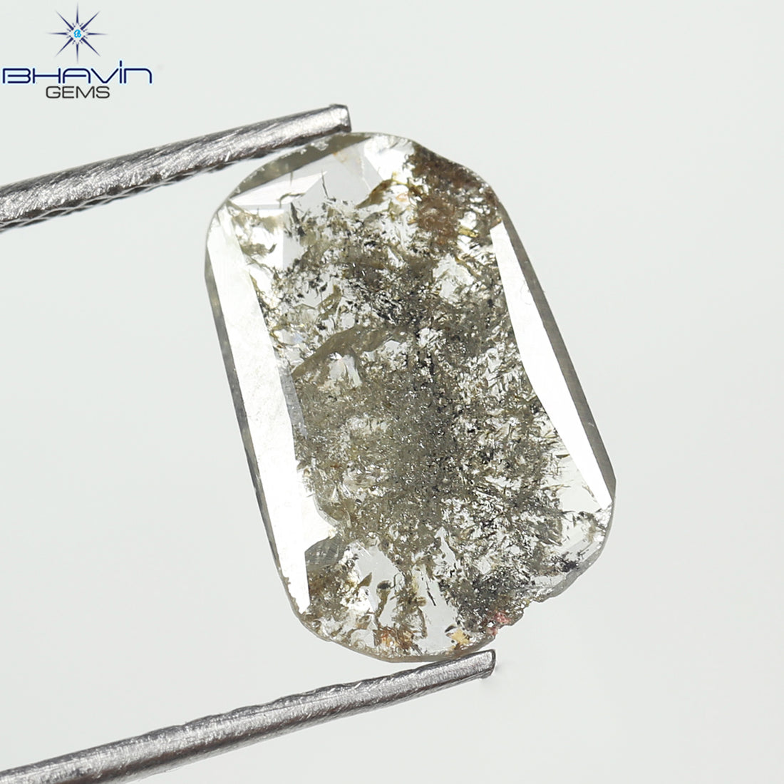 0.74 CT Slice Natural Diamond Salt And Pepper Color Clarity I3 (11.23 MM)