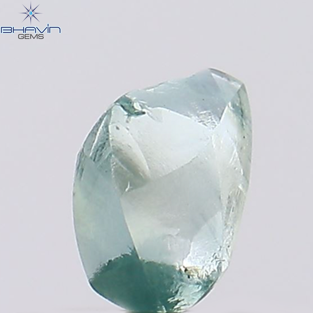 0.40 CT Rough Natural Diamond Enhanced Greenish Blue Color Clarity VS1 (4.77 MM)