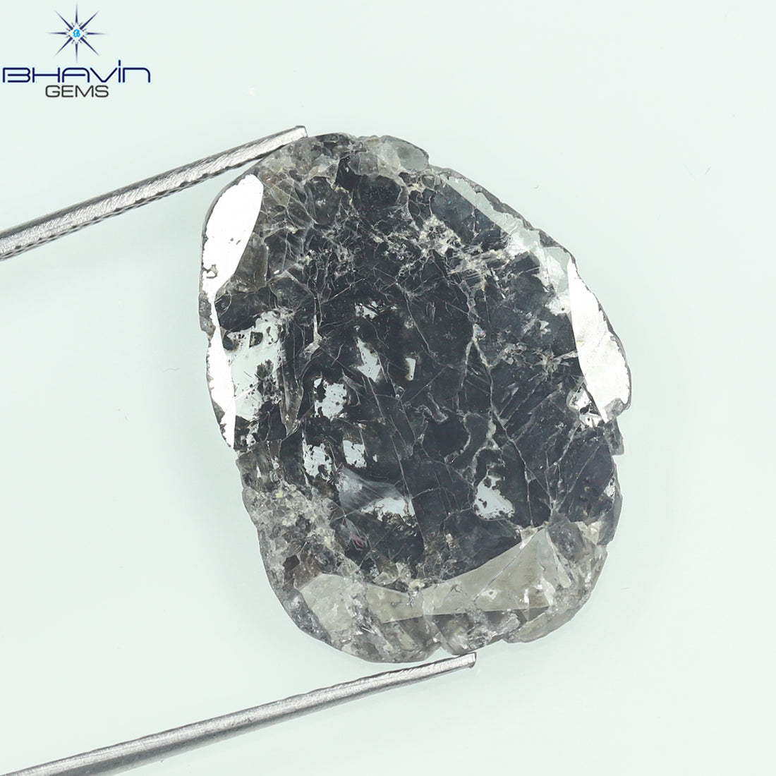 5.84 CT Natural Slice Diamond Salt And Pepper Color Clarity I3 (20.50 MM)