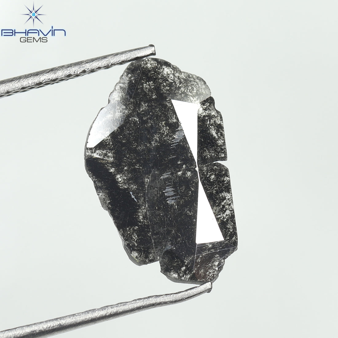 1.12 CT Slice Natural Diamond Salt And Pepper Color Clarity I3 (13.00 MM)