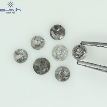 0.31 CT/7 Pcs Natural Uncut Diamond Salt And Pepper Color Clarity I3 (2.28 MM)