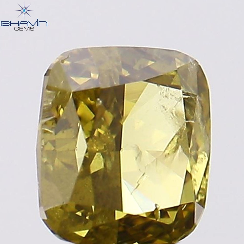 0.26 CT Cushion Shape Natural Diamond Green Color SI2 Clarity (3.80 MM)