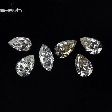0.45 CT/6 ピース ミックス シェイプ ナチュラル ダイヤモンド ホワイト カラー VS-SI クラリティ (4.26 MM)