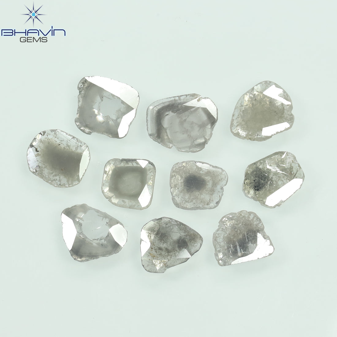 2.65 CT (10 Pcs) Slice Diamond Salt And Pepper Color Clarity I3 (6.90 MM)