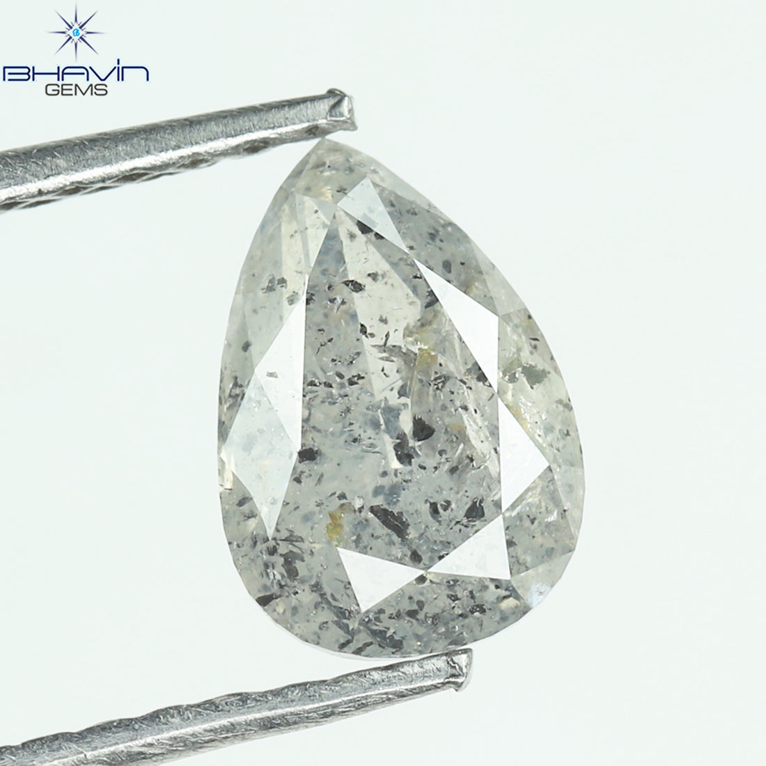 1.03 CT Natural Pear Diamond Salt And Pepper Color Clarity I3 (7.61 MM)