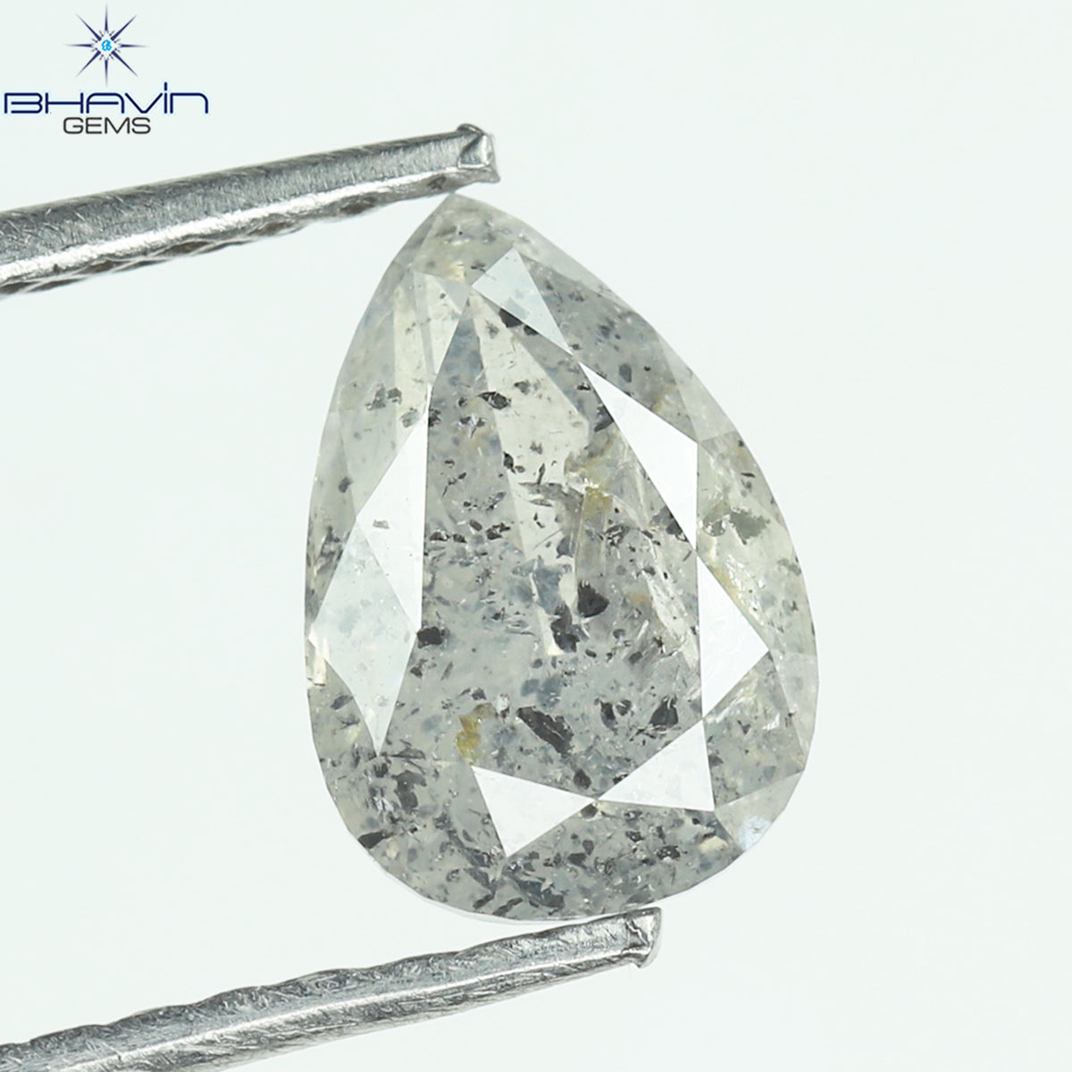 1.03 CT Natural Pear Diamond Salt And Pepper Color Clarity I3 (7.61 MM)