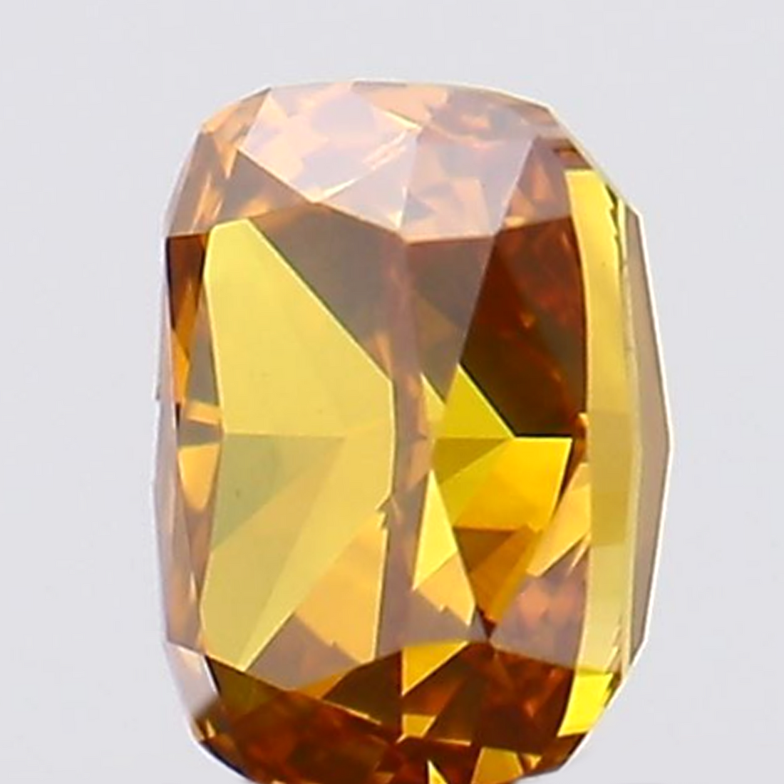 0.22 CT Natural Cushion Diamond Enhanced Orange Color Clarity SI1 (3.67 MM)