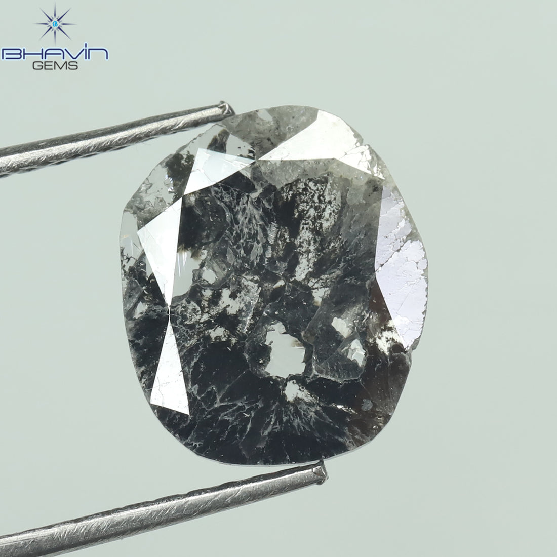 1.06 CT Slice Natural Diamond Salt And Pepper Color Clarity I3 (10.26 MM)