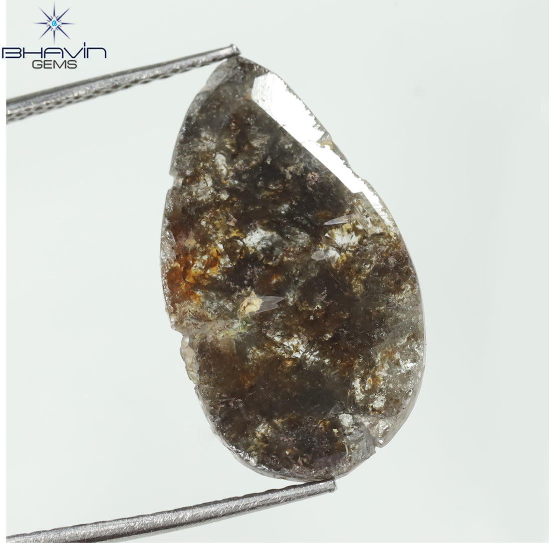 4.01 CT Natural Slice Diamond Brown Color Clarity I3 (19.41 MM)