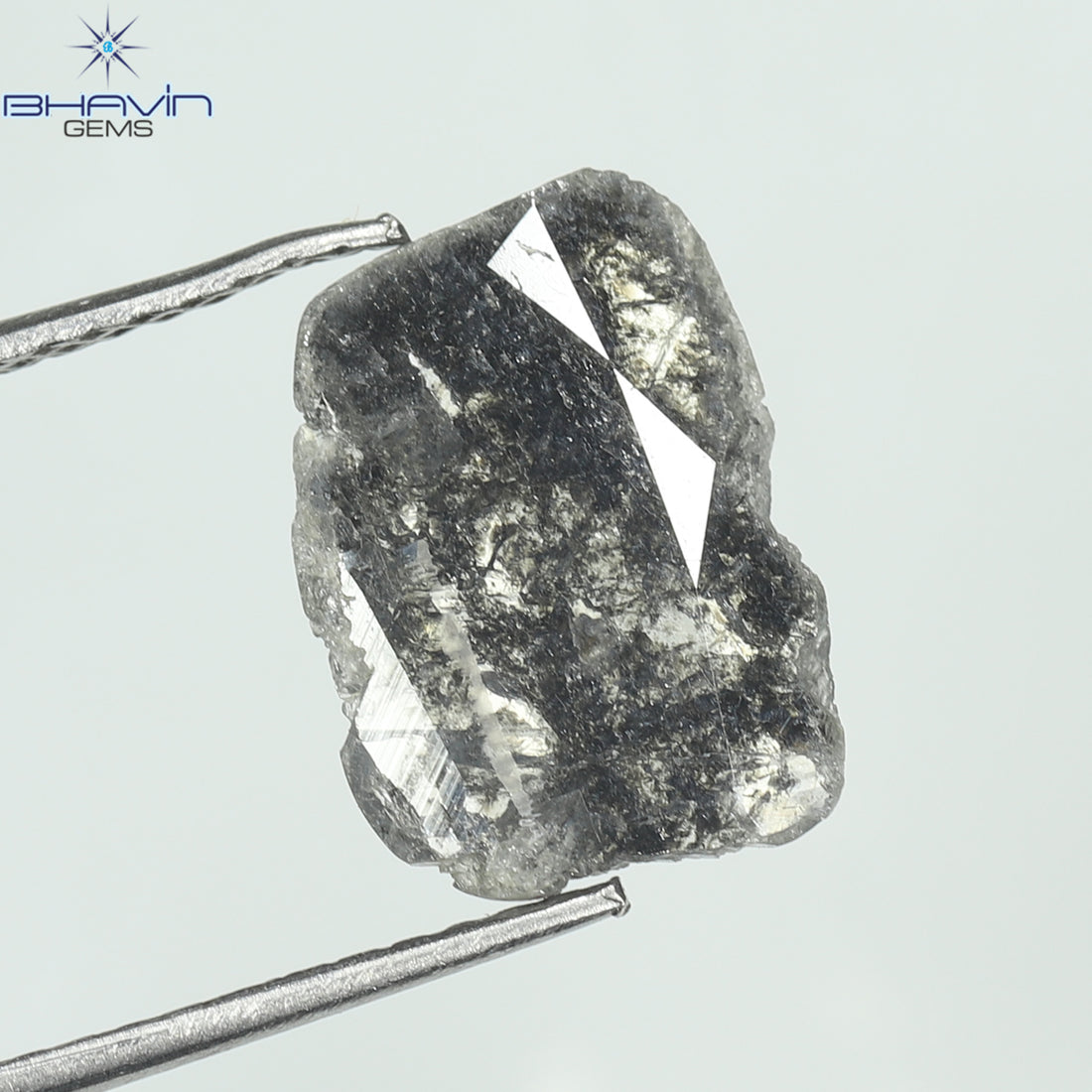 1.45 CT Slice Natural Diamond Salt And Pepper Color Clarity I3 (12.20 MM)