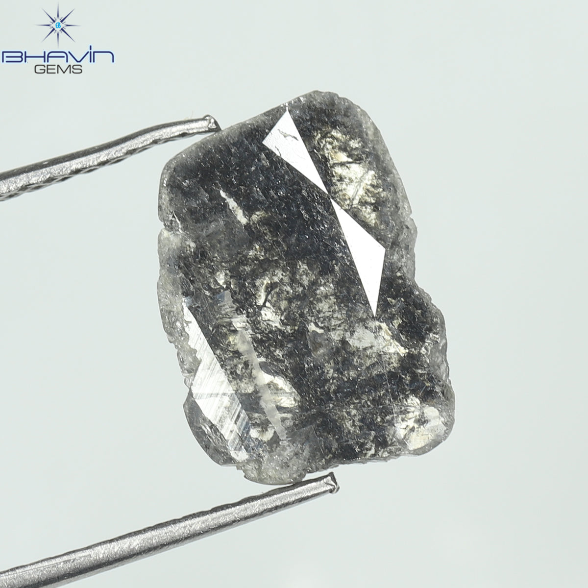 1.45 CT Slice Natural Diamond Salt And Pepper Color Clarity I3 (12.20 MM)