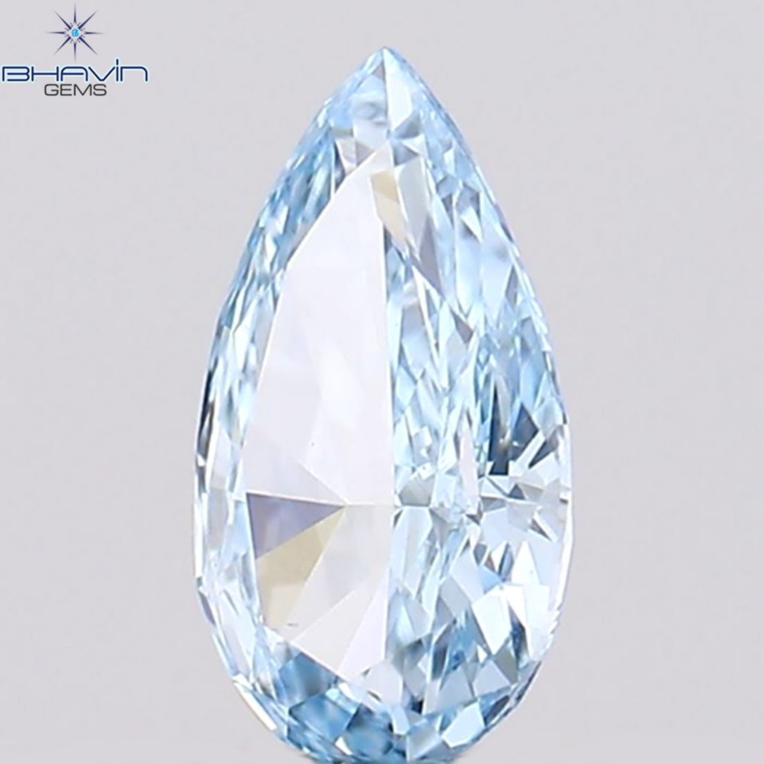 0.24 CT Natural Pear Diamond Enhanced Greenish Blue Color Clarity VS1 (5.60 MM)