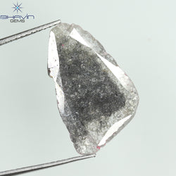 4.08 CT Slice Shape Natural Diamond Salt And Pepper Color I3 Clarity (19.63 MM)