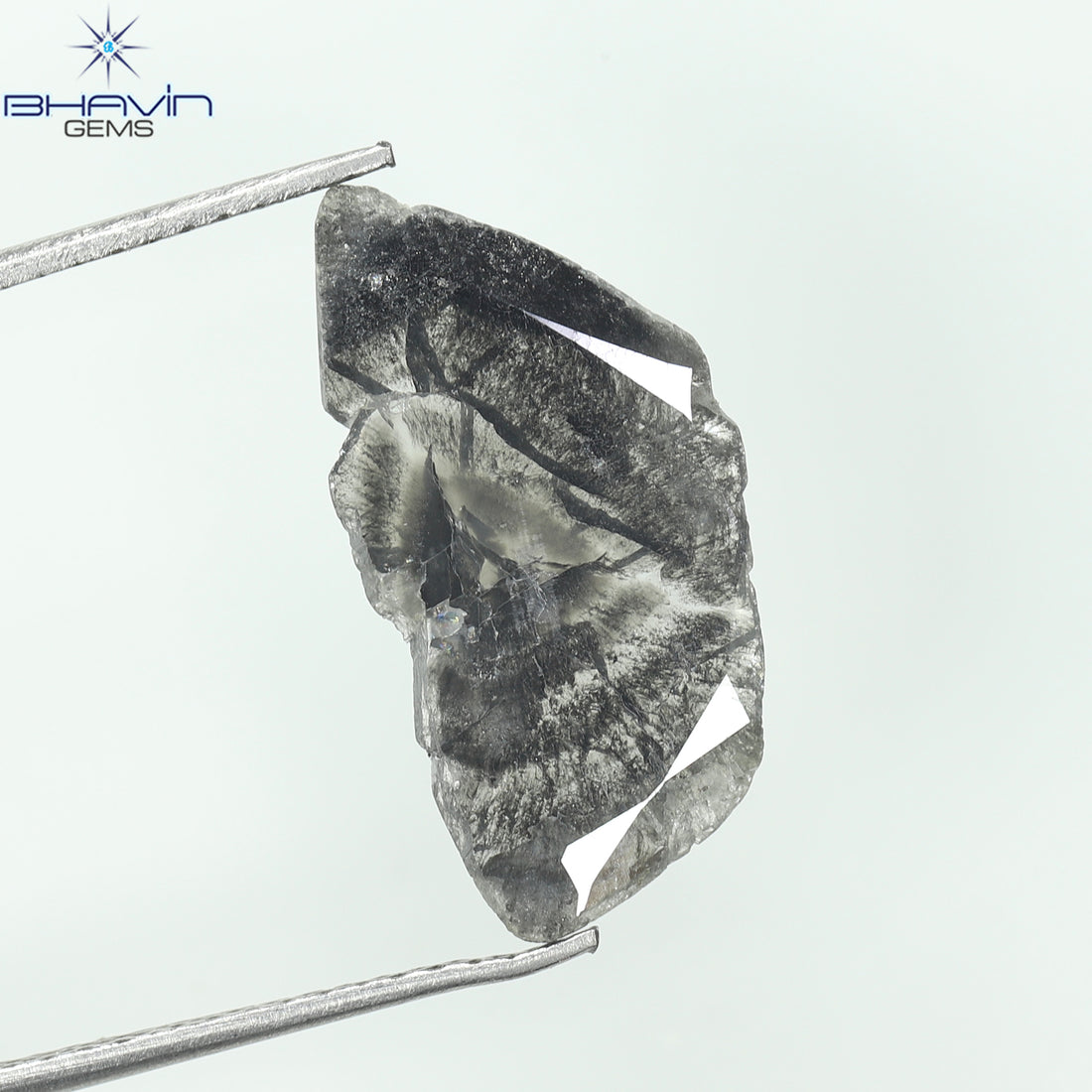 1.67 CT Slice Natural Diamond Salt And Papper Color Clarity I3 (16.00 MM)