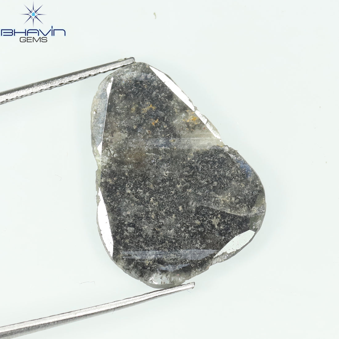 3.28 CT Natural Slice Diamond Salt And Pepper Color Clarity I3 (19.36 MM)