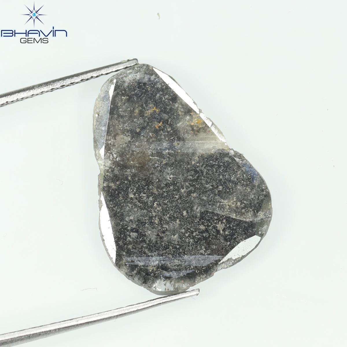 3.28 CT Natural Slice Diamond Salt And Pepper Color Clarity I3 (19.36 MM)