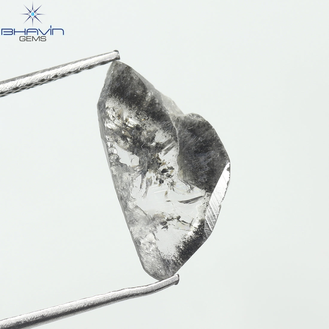 1.39 CT Slice Natural Diamond Salt And Pepper Color Clarity I3 (13.50 MM)