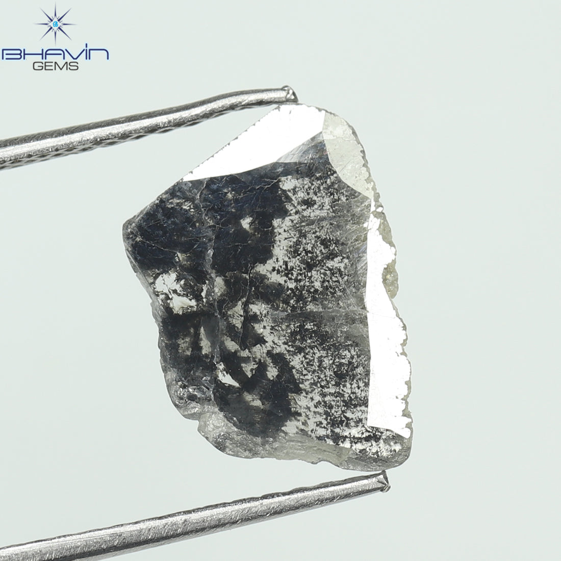 1.11 CT Slice Natural Diamond Salt And Pepper Color Clarity I3 (12.11 MM)