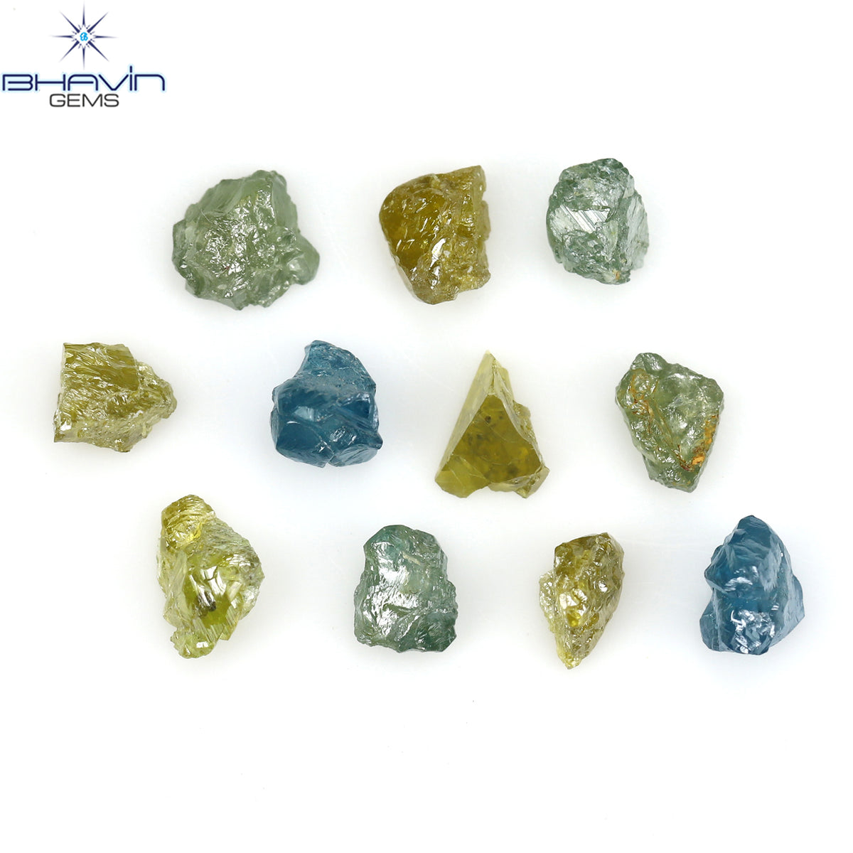 1.47 CT/11 Pcs Natural Rough Diamond Enhanced Mix Fancy Color Clarity I3 (4.30 MM)