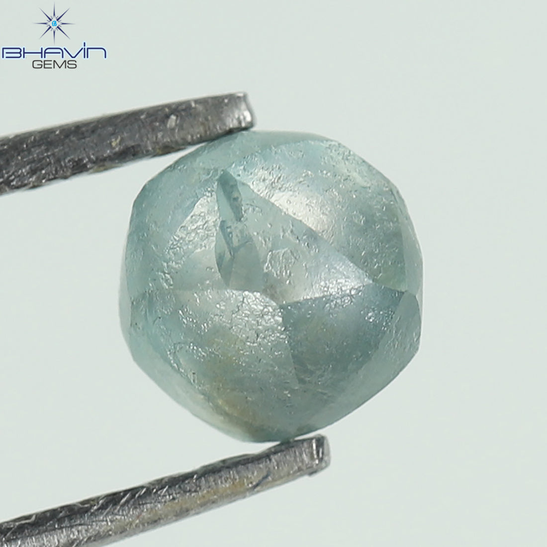 0.37 CT Rough Natural Diamond Enhanced Greenish Blue Color Clarity SI1 (3.98 MM)