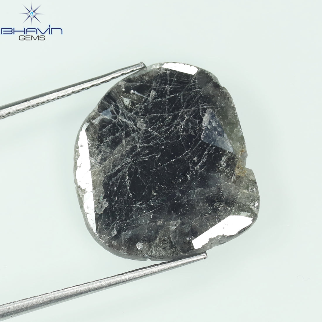 5.27 CT Natural Slice Diamond Salt And Pepper Color Clarity I3 (16.50 MM)