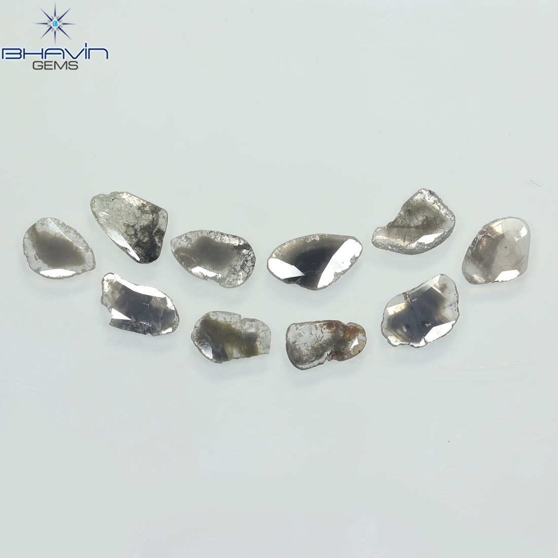 3.94 CT (10 Pcs) Slice Diamond Salt And Pepper Color Clarity I3 (9.64 MM)