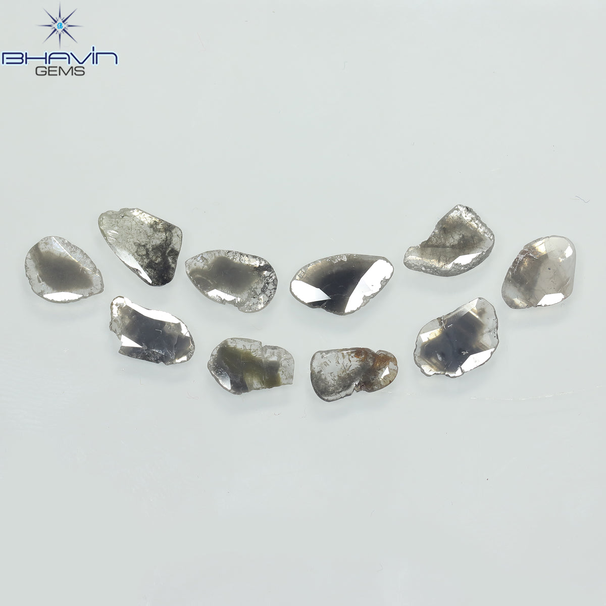 3.94 CT スライス ダイヤモンド ソルト アンド ペッパー カラー クラリティ I3 (9.64 MM)