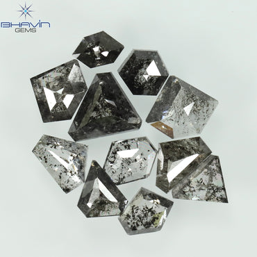 1.54 CT/11 個、ミックス ダイヤモンド、ソルト アンド ペッパー カラー、I3 クラリティ