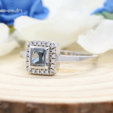 ヘキサゴン ダイヤモンド, ソルト アンド ペッパー ダイヤモンド, 天然ダイヤモンド リング, 婚約指輪