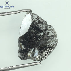 0.92 CT Slice Shape Natural Diamond Salt And Papper Color I3 Clarity (10.80 MM)