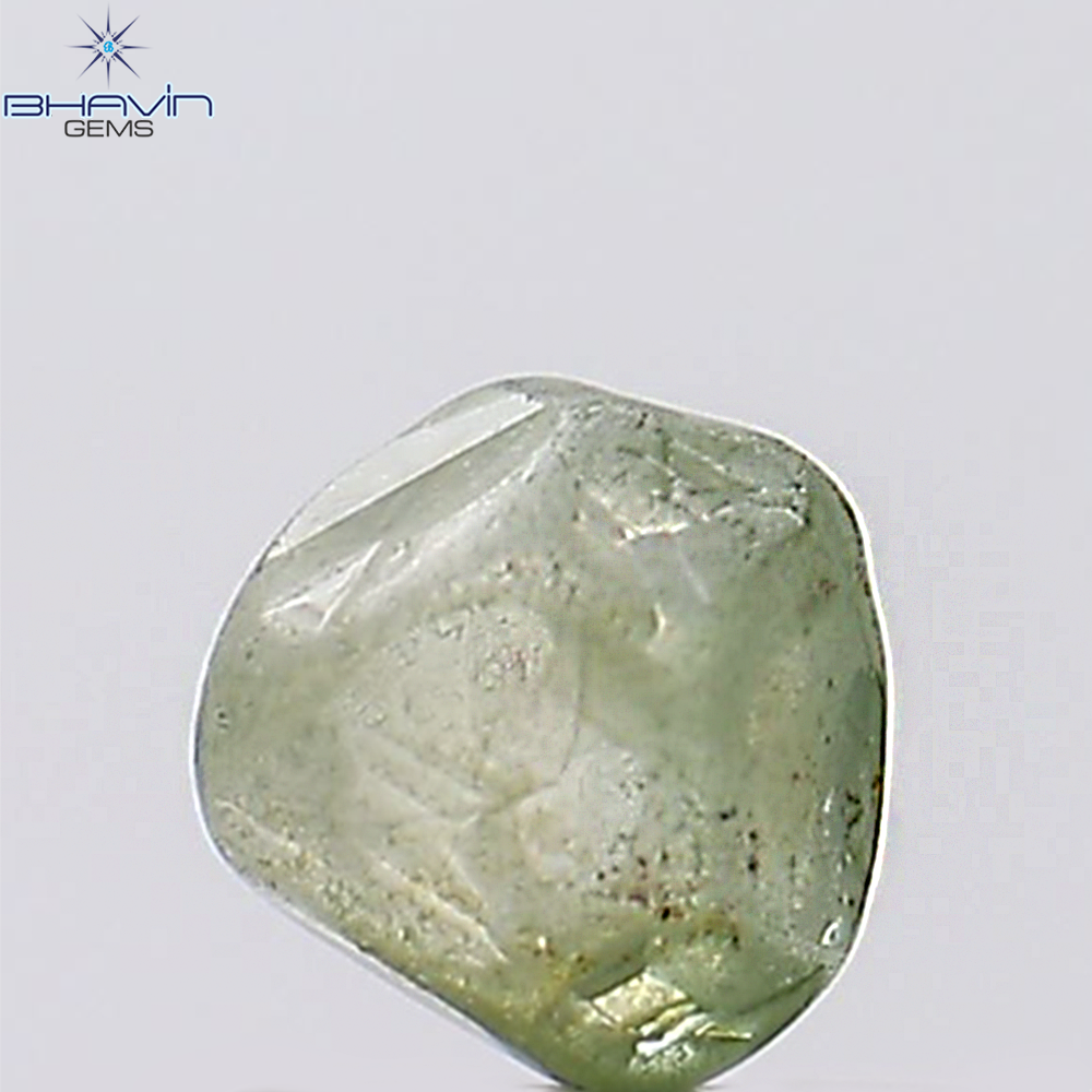 0.91 CT Rough Natural Diamond Enhanced Greenish Blue Color Clarity VS2 (5.03 MM)