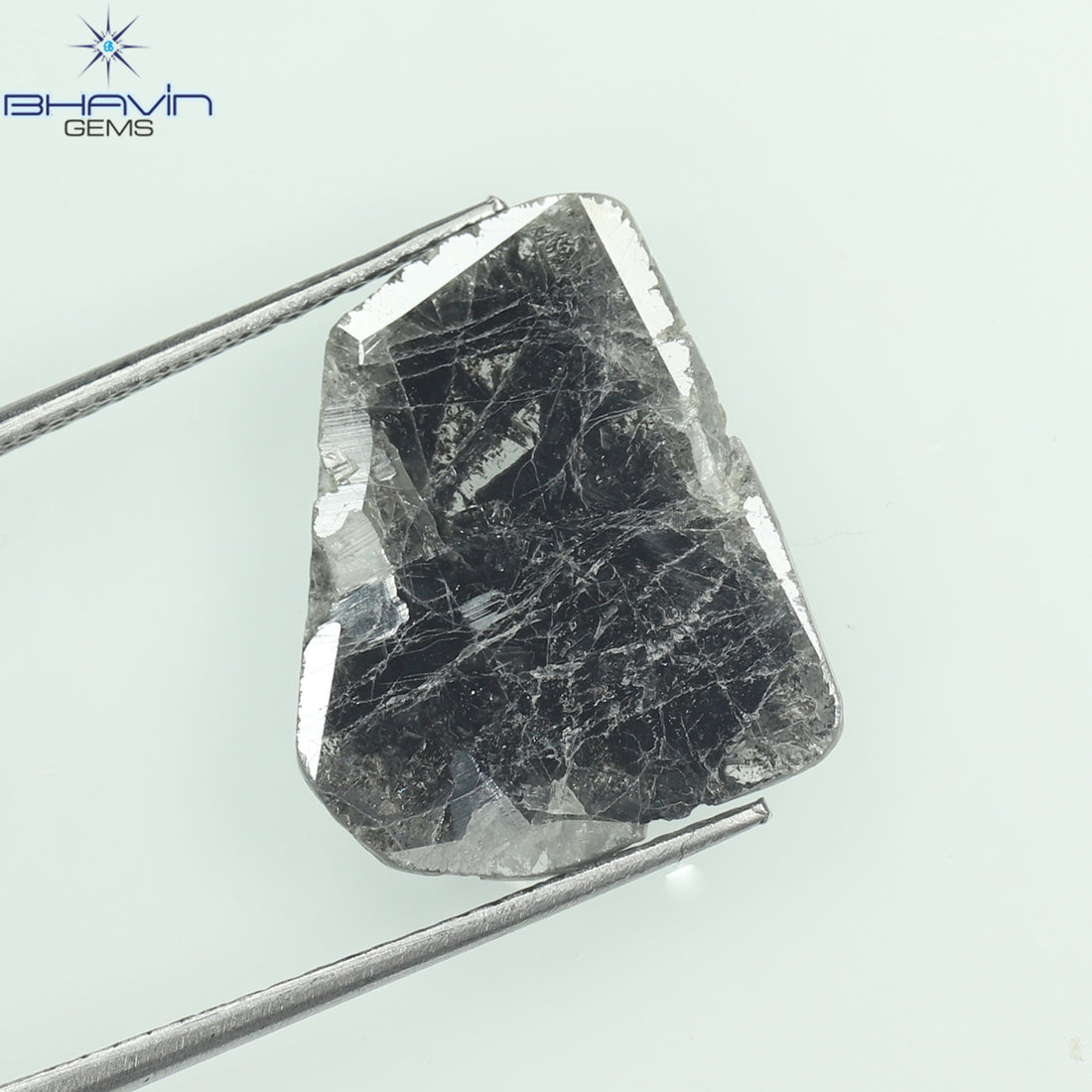 3.73 CT Natural Slice Diamond Salt And Pepper Color Clarity I3 (16.50 MM)