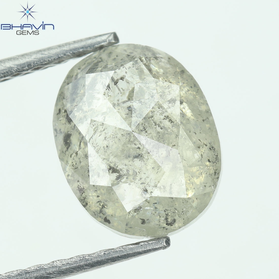 1.79 CT Oval Natural Diamond Salt And Pepper Color Clarity I3 (7.90 MM)