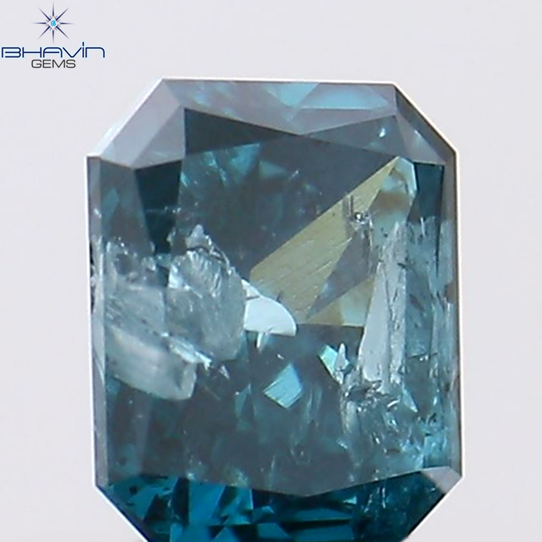 0.42 CT Natural Radiant Diamond Enhanced Blue Color Clarity I2 (4.50 MM)