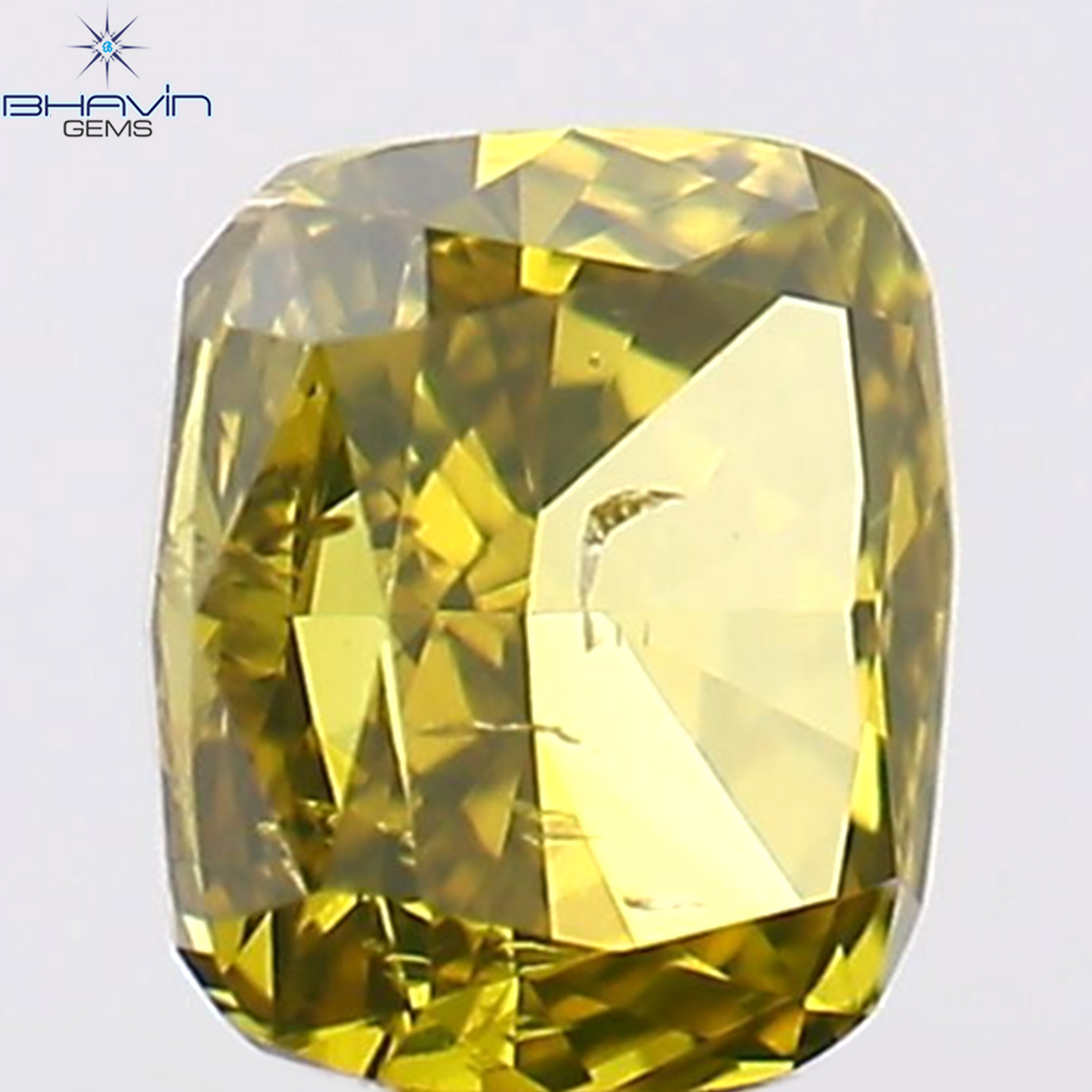 0.22 CT Natural Cushion Diamond Enhanced Green Color Clarity SI2 (3.47 MM)