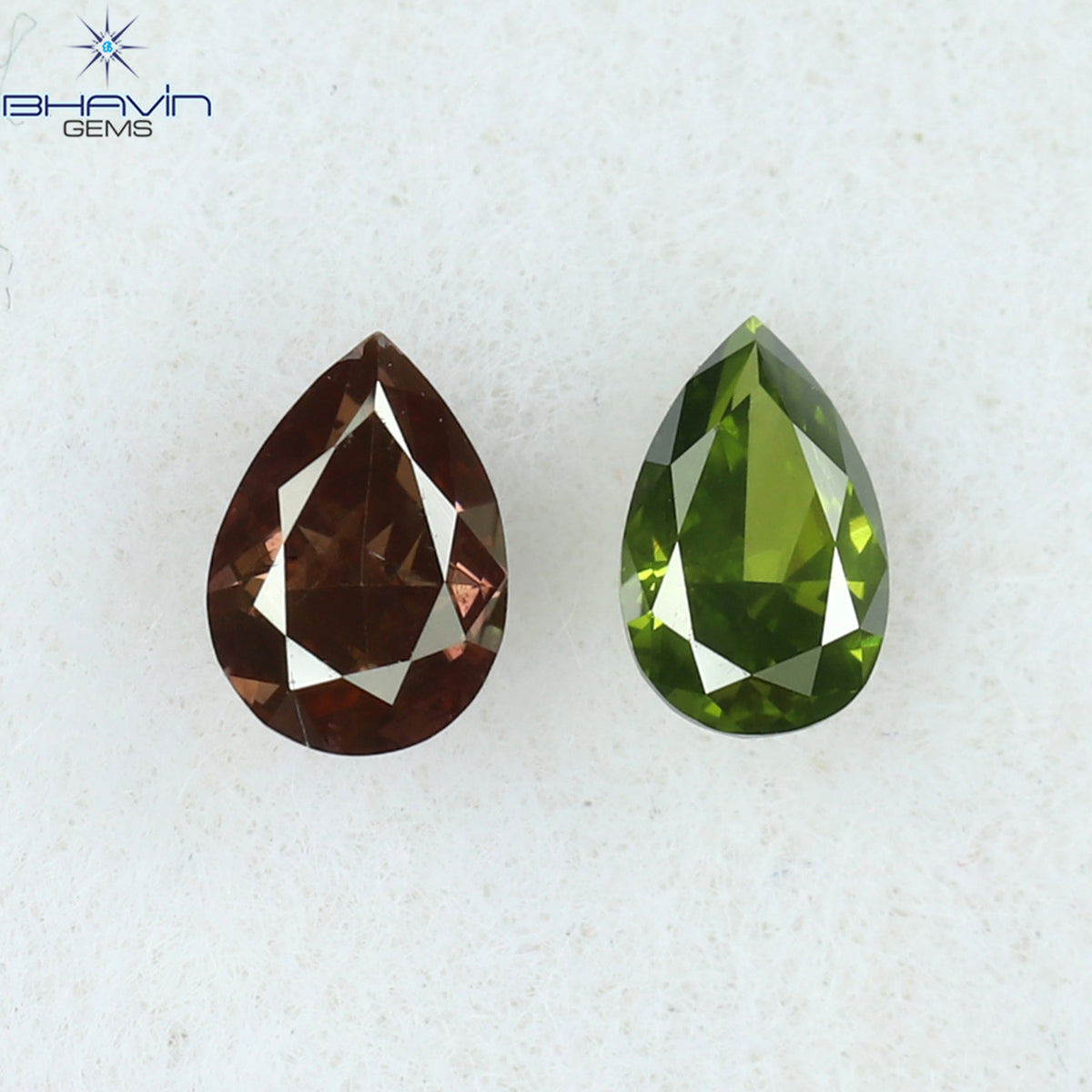 0.21 CT/2 ピース ペアシェイプ ナチュラル ダイヤモンド ミックス カラー VS2 クラリティ (3.85 MM)