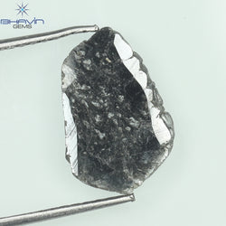 1.10 CT Slice Shape Natural Diamond Salt And Papper Color I3 Clarity (13.00 MM)