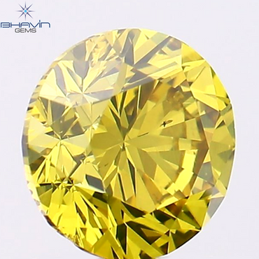 1.02 CT Round Shape Natural Diamond Green Yellow Color SI1 Clarity (5.63 MM)