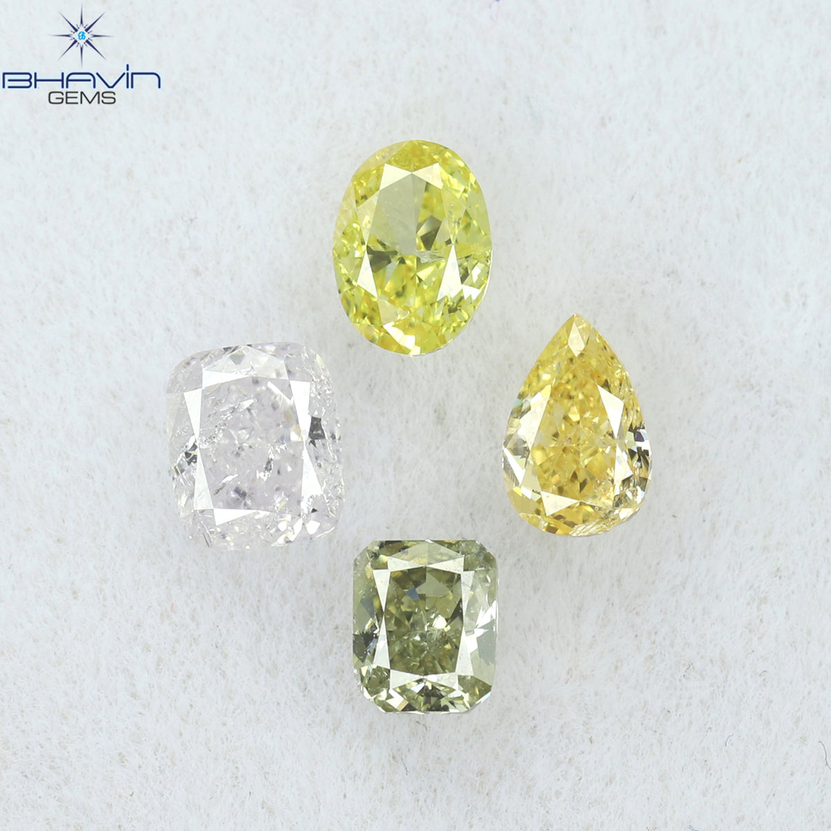 0.77 CT/4 Pcs Natural Mix Diamond Mix Fancy Color Clarity SI2 (4.20 MM)
