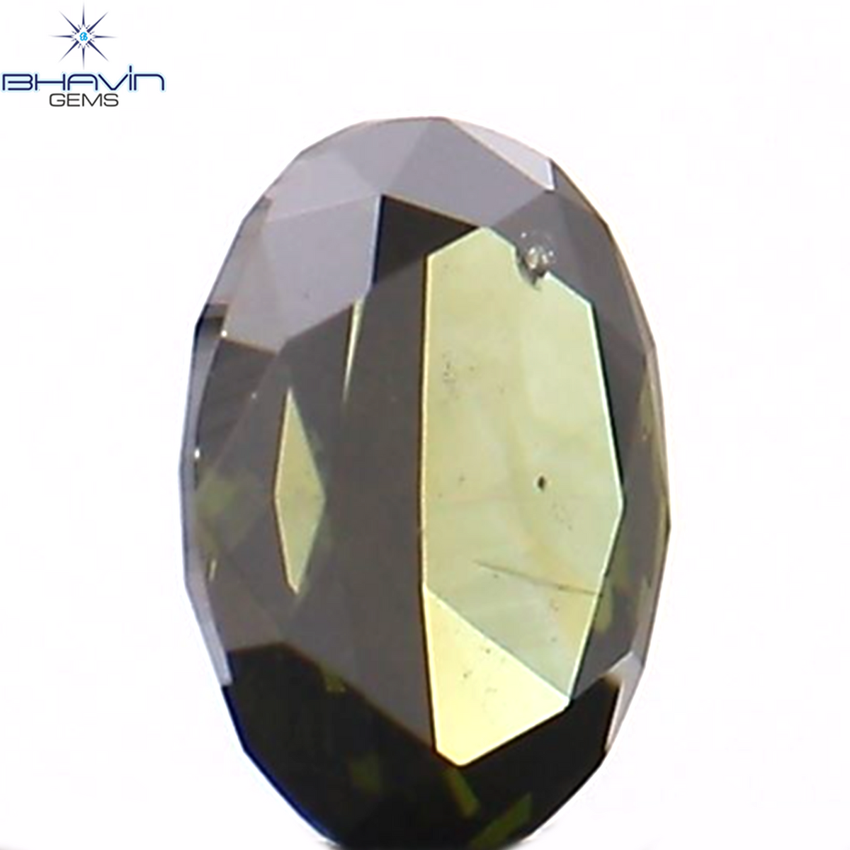 0.51 CT オーバル シェイプ ナチュラル ダイヤモンド グリーン カラー SI1 クラリティ (6.05 MM)