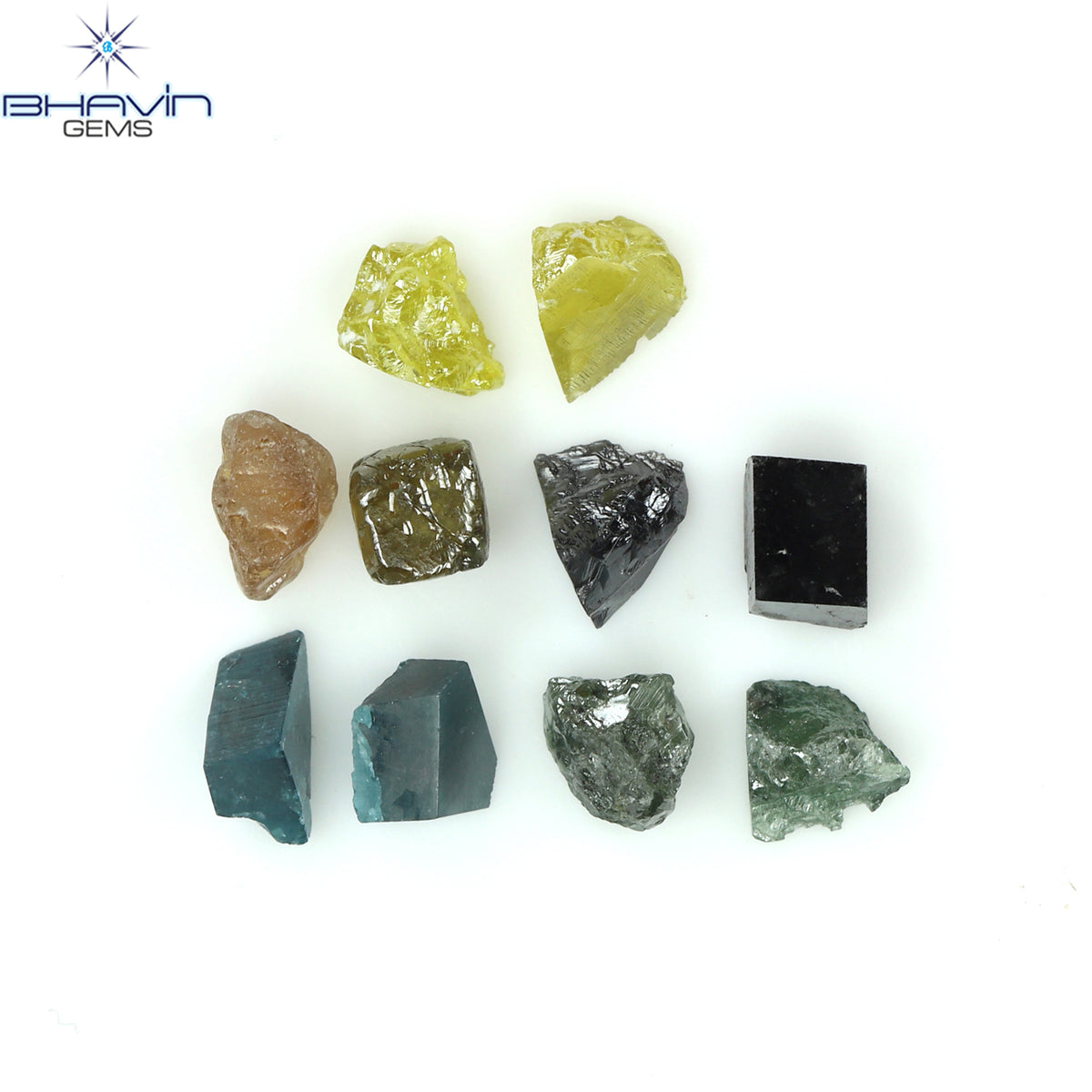 9.48 CT/46 Pcs Natural Rough Diamond Enhanced Mix Fancy Color Clarity I3 (3.11 MM)