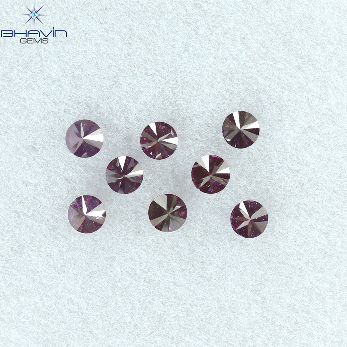 0.28 CT/8 PCS ラウンド ダイヤモンド ピンク色 天然ダイヤモンド I1 クラリティ (2.00 MM)