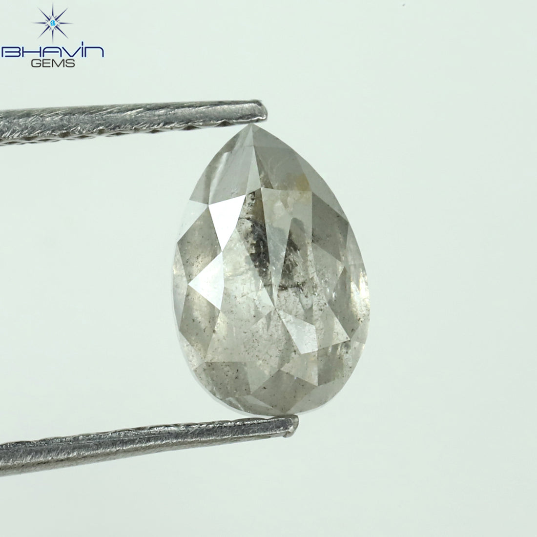 1.13 CT Natural Pear Diamond Salt and Pepper Color Clarity I3 (7.34 MM)