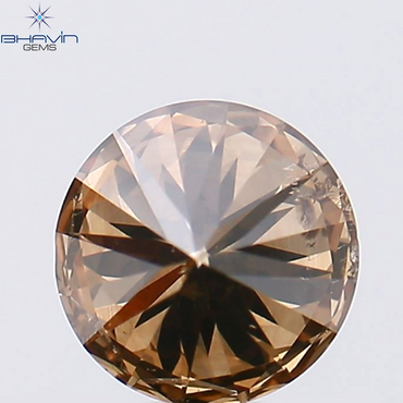 1.02 CT Round Shape Natural Diamond Brown Color SI Clarity (6.35 MM)