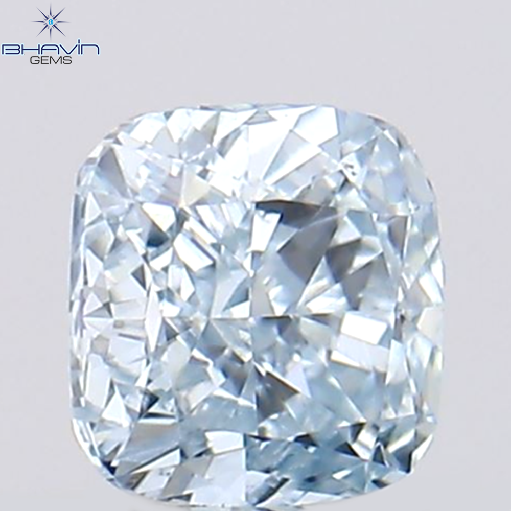 0.23 CT Natural Cushion Diamond Enhanced Greenish Blue Color Clarity VS2 (3.30 MM)