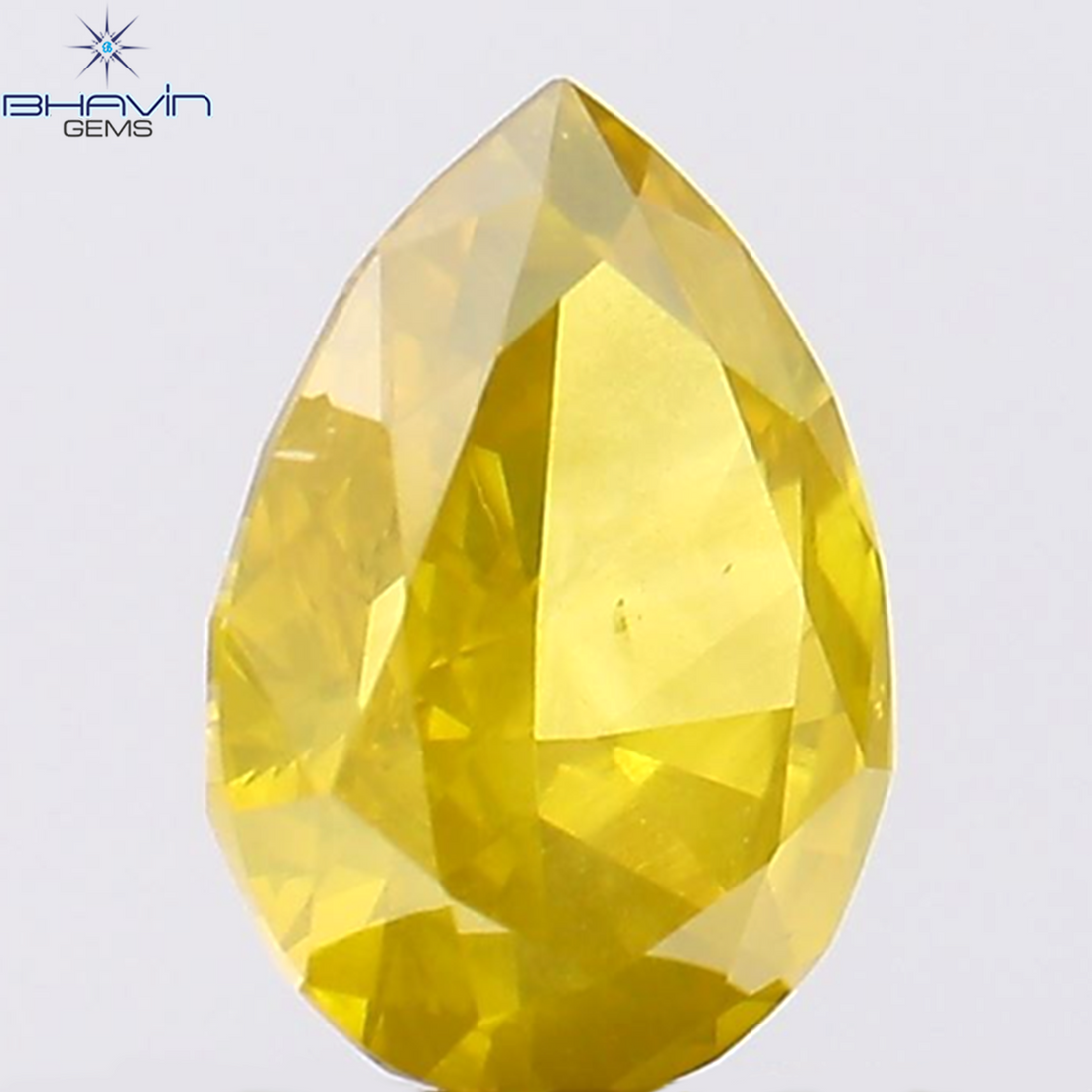 0.56 CT Natural Pear Diamond Enhanced Yellow Color Clarity VS2 (8.30 MM)