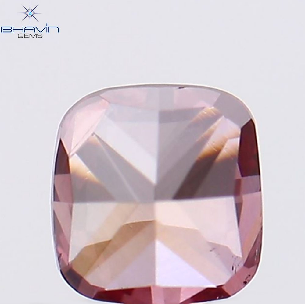0.23 CT クッション シェイプ ナチュラル ルース ダイヤモンド ピンク色 SI1 クラリティ (3.48 MM)