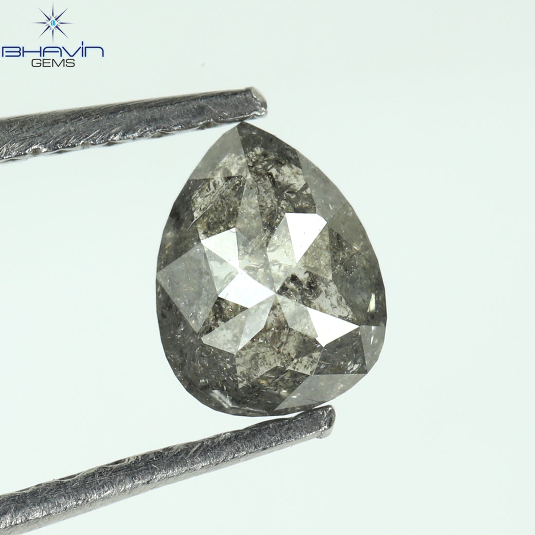 0.39 CT ペアシェイプ ナチュラル ルース ダイヤモンド ソルト アンド ペッパー カラー I3 クラリティ (5.27 MM)